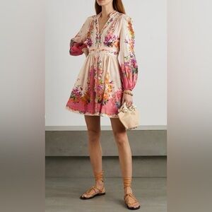 Zimmermann Pink Floral Mini Dress